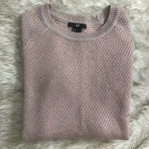 H&M pink and silver metallic sweater/ pullover